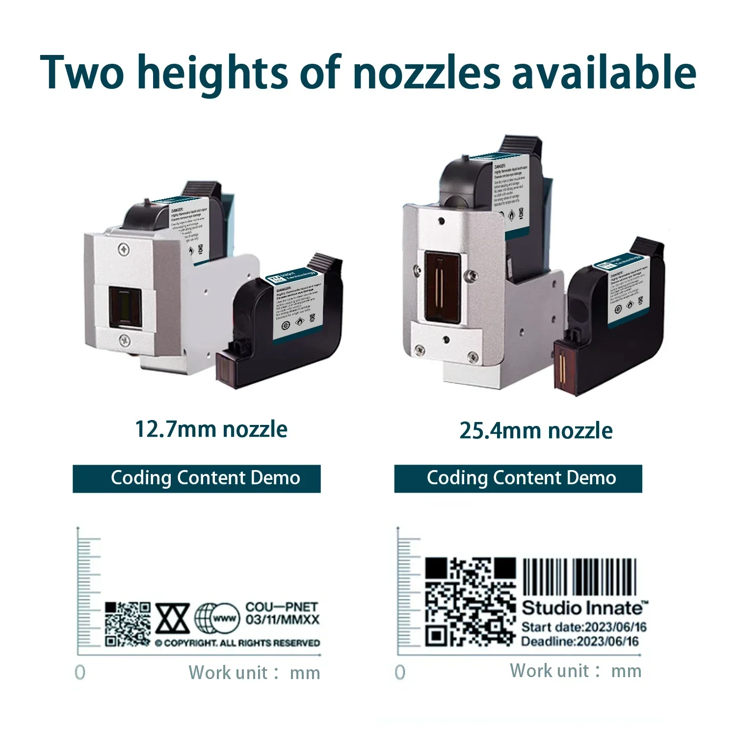 P130 for Ink Cartridge 12.7/25.4mm Label Printer Online Inkjet Printer TIJ QR Strip Number Number Logo Expiration Date