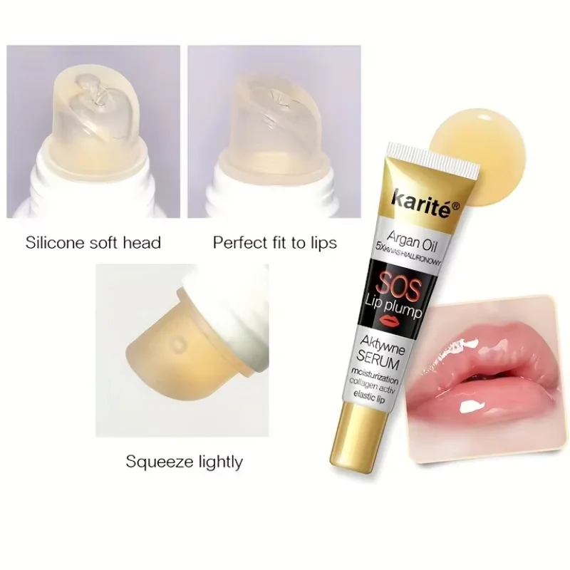 Ekstremalnie nawilżający błyszczyk powiększający usta - Odżywcza formuła z olejkami mineralnymi, płynny makijaż powiększający usta, pełne usta.