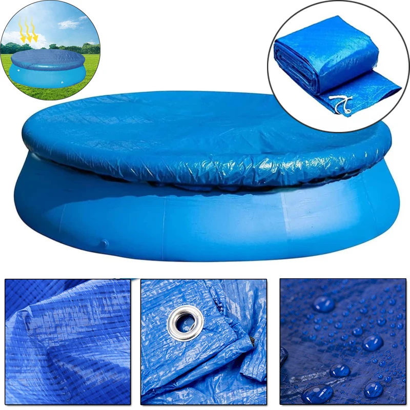 

Круглое покрытие для бассейна, защитное покрытие для пылезащитного бассейна со шнурком для надземных бассейнов и надувных бассейнов