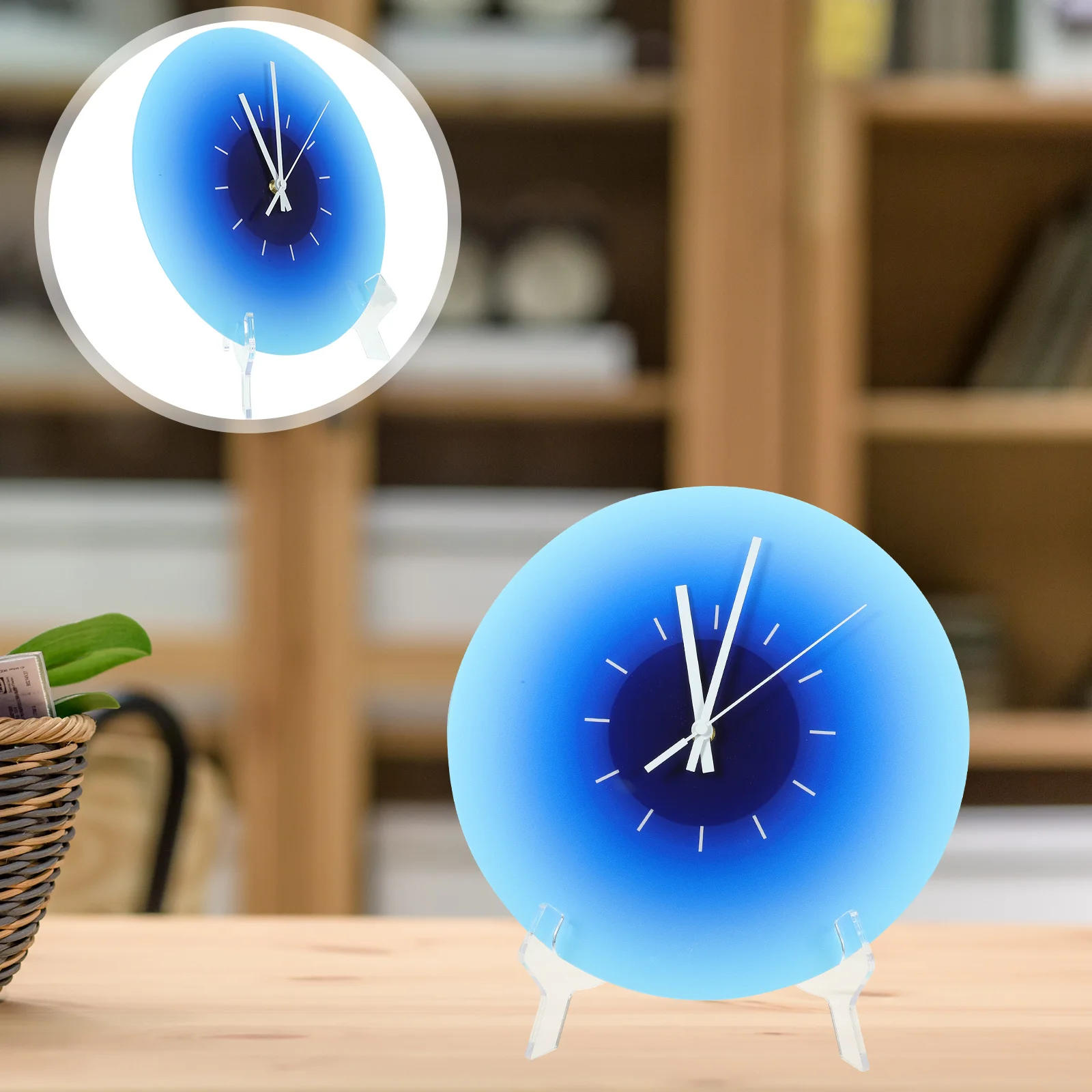 

Acrylic Round Wall Clock Silent Sweep Movement Decorative Home Office Bedroom Desk Clock Wear-Resistant Modern Style Household