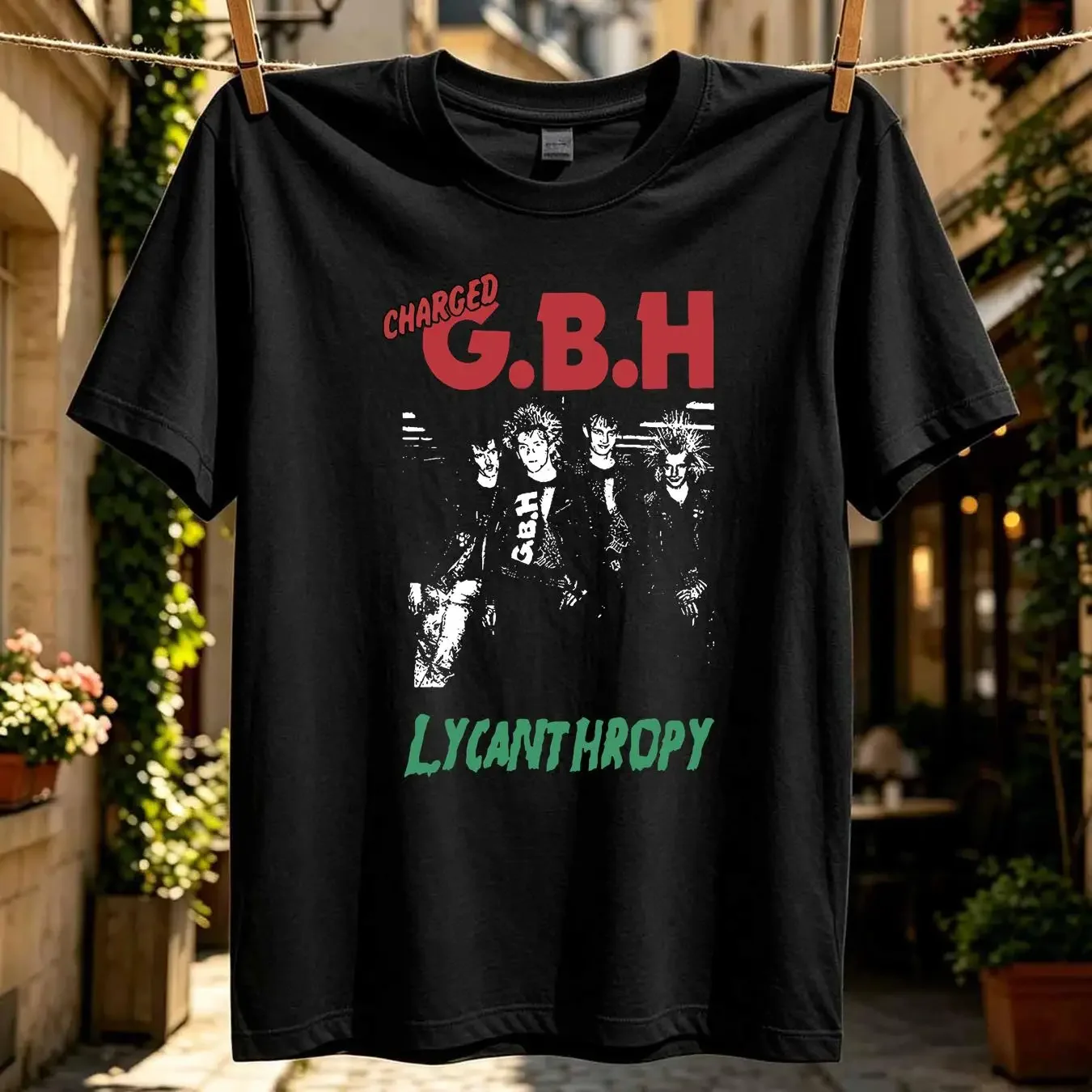 washed T Shirt Cotton Lycanthropy Charged GBH Music Colin Abrahall vintage Washed Top For Everyday Wear Unisex designer clothes