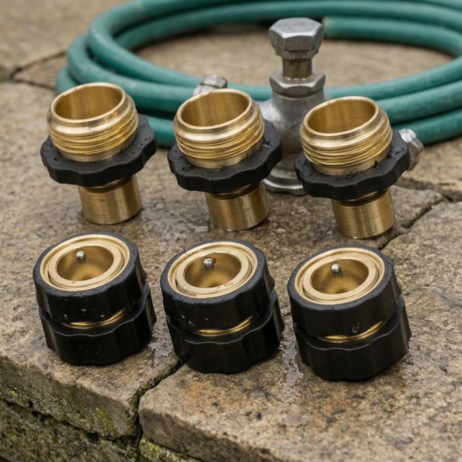 3 Pieces Garden Hose Quick Connector Heavy-Duty Garden Hose Fitting with Washer Quick Connect Fitting Standard Hardware