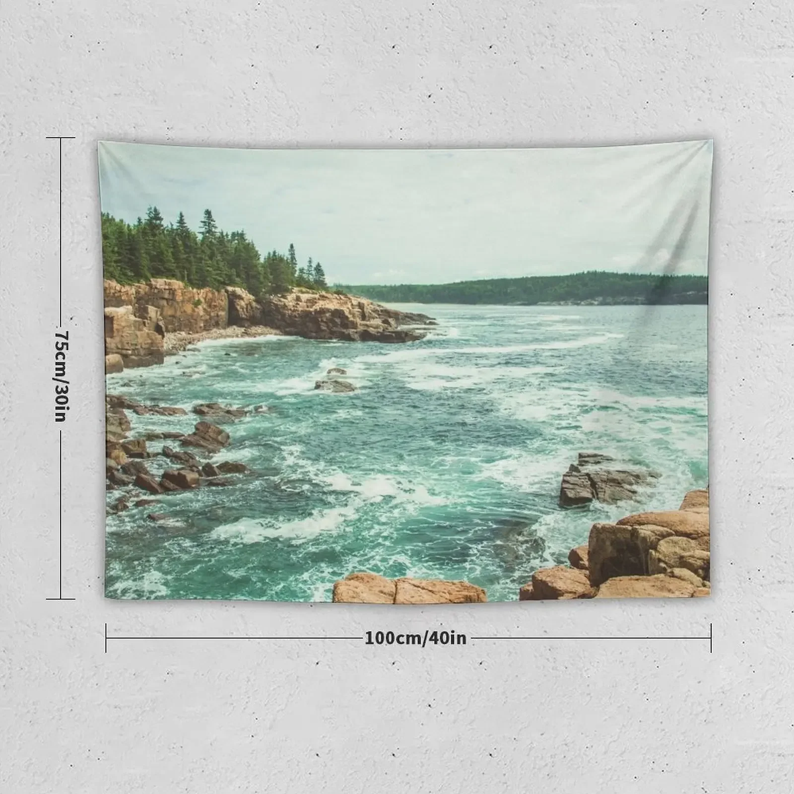 Acadia Coastline - National Park Ocean Tapestry Wall Coverings Wall Decor Hanging Tapete For The Wall Tapestry