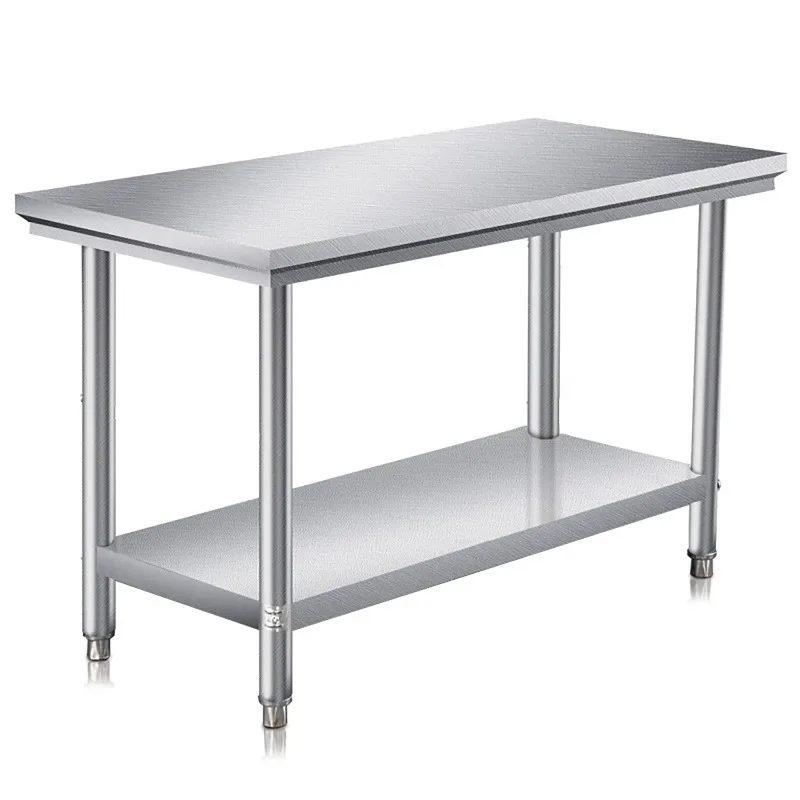 Stainless Steel Work Table Heavy Duty Food Prep Worktable with Adjustable Height for Restaurant