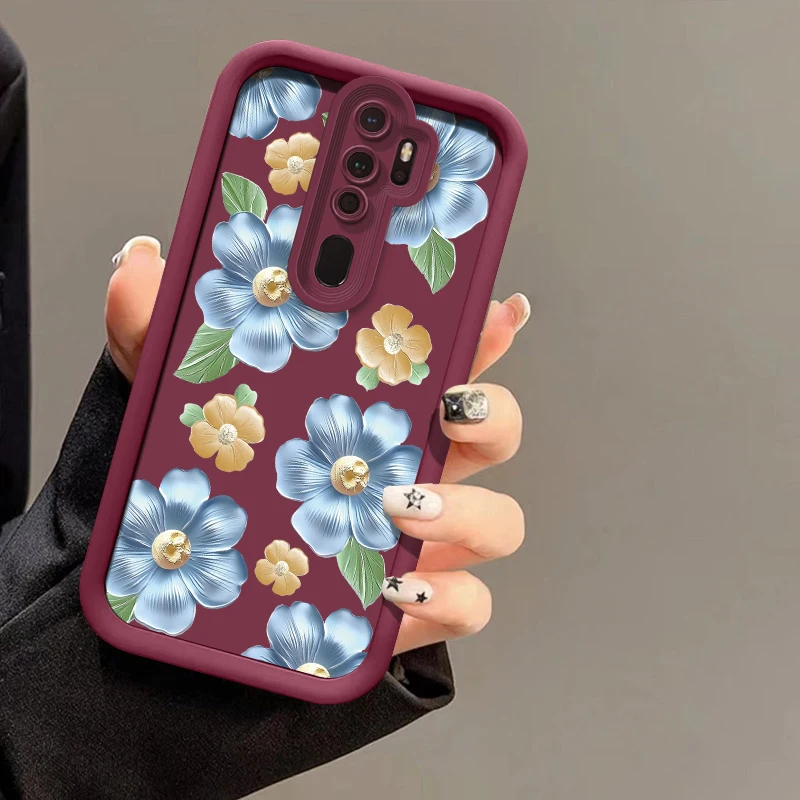 Casing Ponsel Motif Bunga Lucu untuk OPPO A60 A54 A74 A38 A53 A52 A33 A32 A92S A72 A73 A76 A57 A55 Penutup Matte Tahan Benturan TPU Lembut
