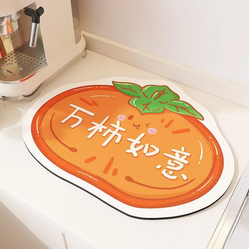 

1 pcs Kitchen Drain Mat, Quick Water Absorption, Quick Drying, Diatom Mud Table Tnsulation Mat Cartoon Cute Mat