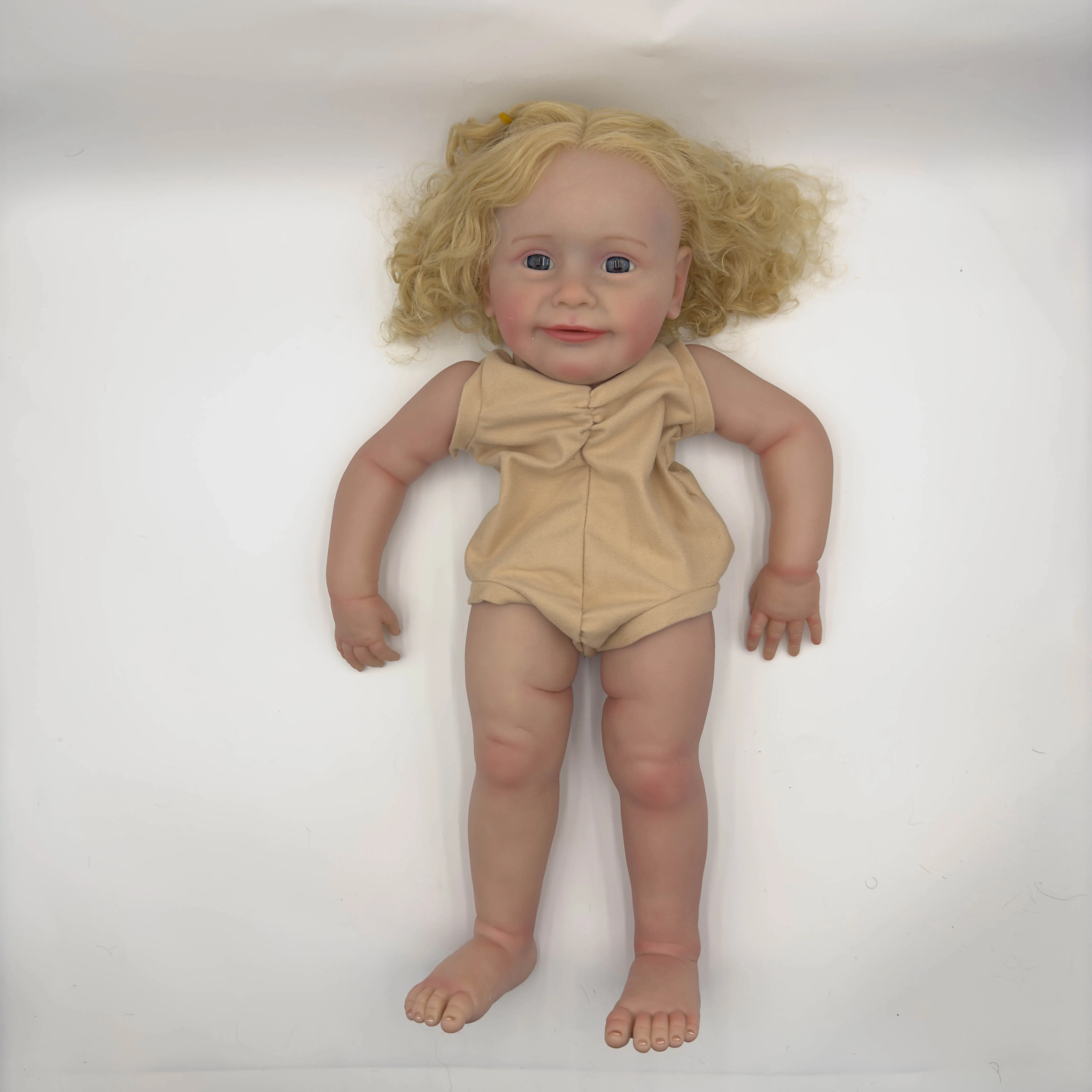 

NPK 24inch Zoe Lifelike Unfinished Reborn Doll Kit DIY Toy Doll Parts with Curly Blond Hair Painted