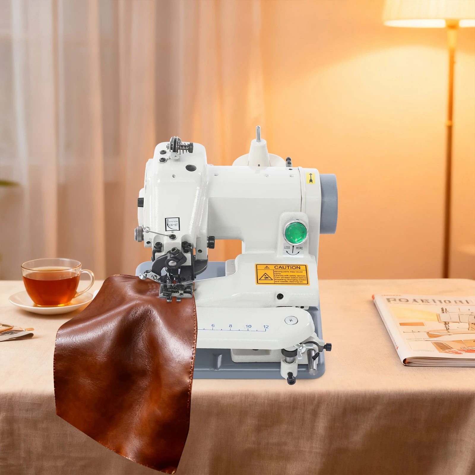 Nähmaschine 100W 220V Tragbare Blindstich-Nähmaschine 26,5*32*22,5cm 1200 U/min Sichtbarer Nahtstich Blindnaht-Nähmaschine