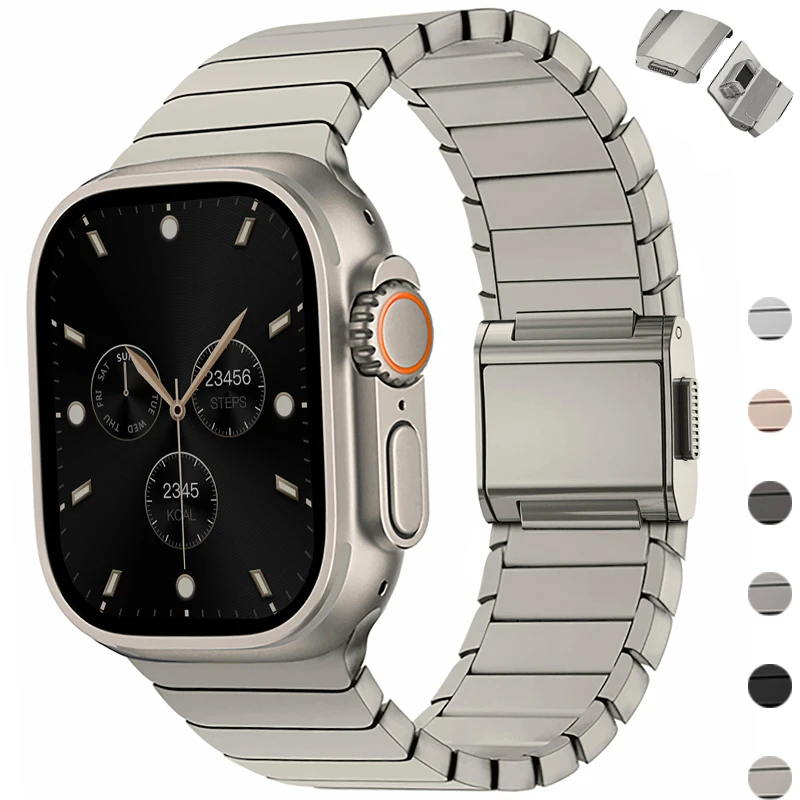 

Титановый ремешок для Apple Watch Ultra3/2/1 49 мм Series11 10 46 мм 45 мм 44 мм 42 мм Металлический магнитный ремешок для Iwatch9 8 7 6 SE3 5 4
