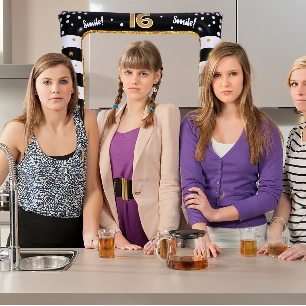 

Birthday Party Photo Booth Props Frame Inflatable Selfie Picture First Photobooth Supplies