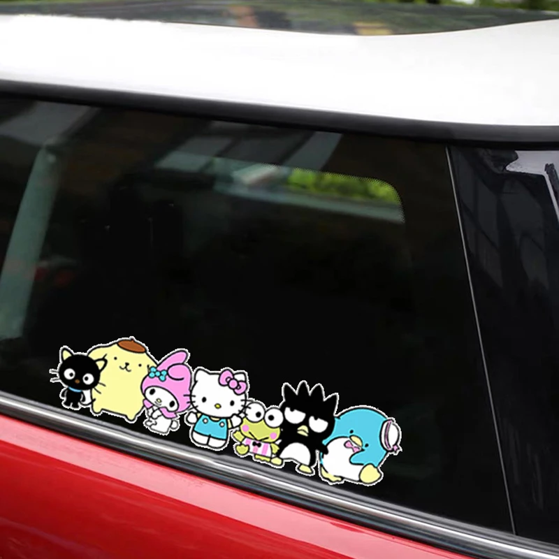 Sanrio Hello Kitty Car Sticker Car Handle Protective Film 3D Cute Car Door Stickers Waterproof Vinyl Decal Car Accessories Decor