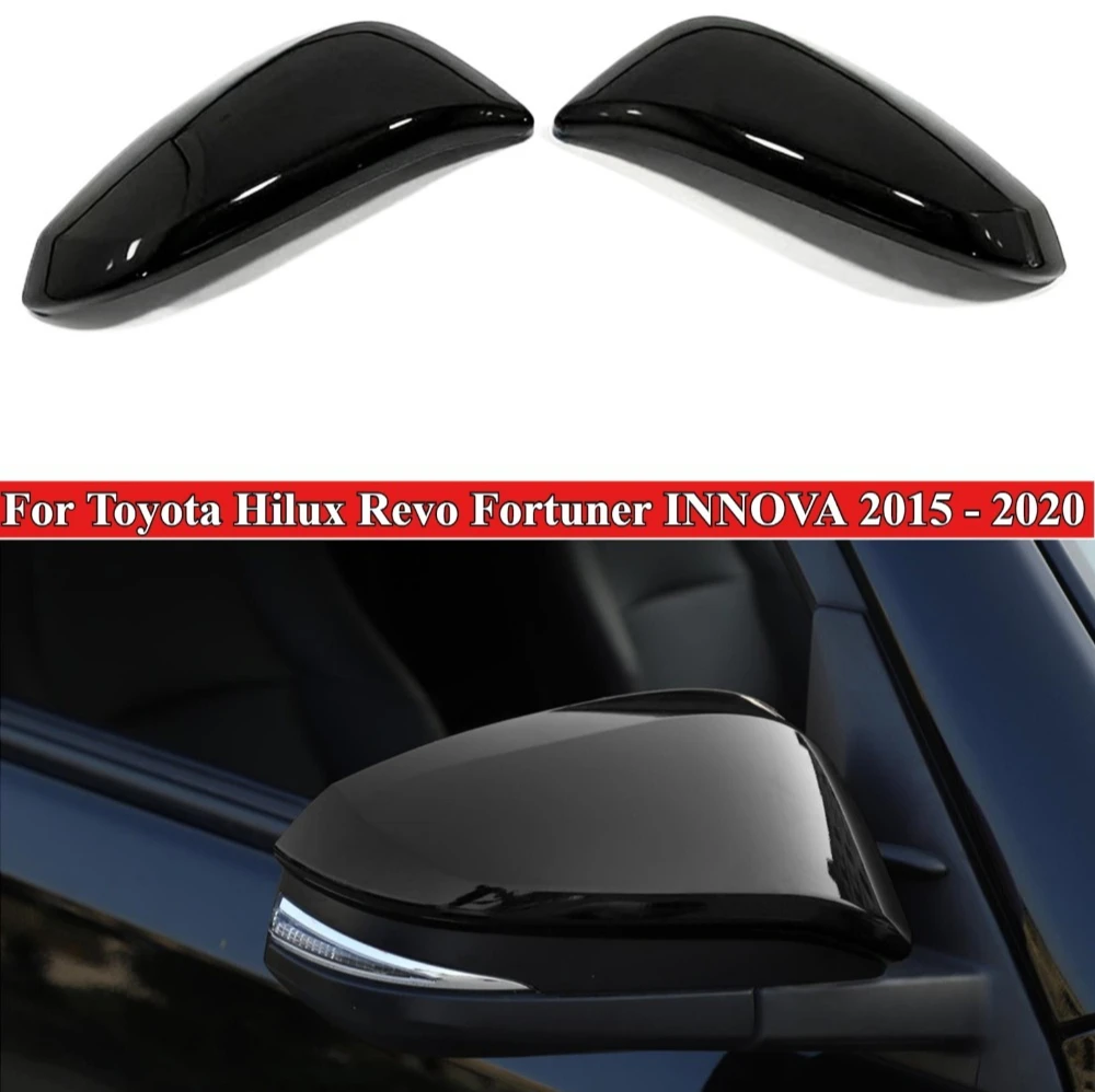 

Новые автомобильные аксессуары заднего вида, черная накладка на дверное зеркало, накладка для Toyota Hilux Revo Fortuner INNOVA 2015 2016 2018 2019 2020