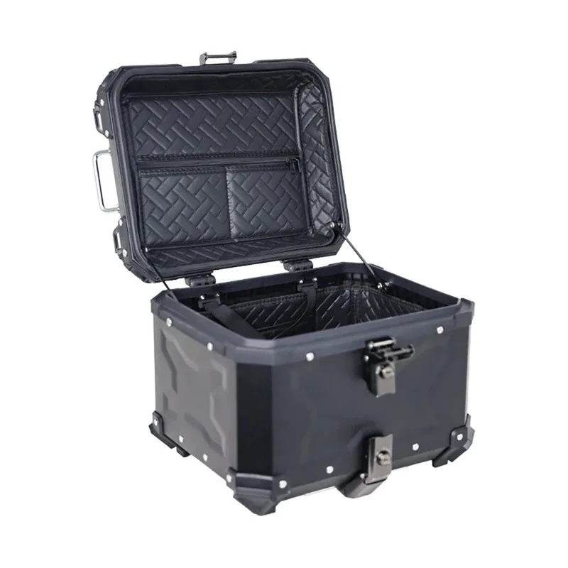 Factory Hot Selling Motorcycle Aluminum Tail Box 45L 55L Top Case Moto Rear Lage Trunk 45L Motorcycle Travel Helmet Storage Box