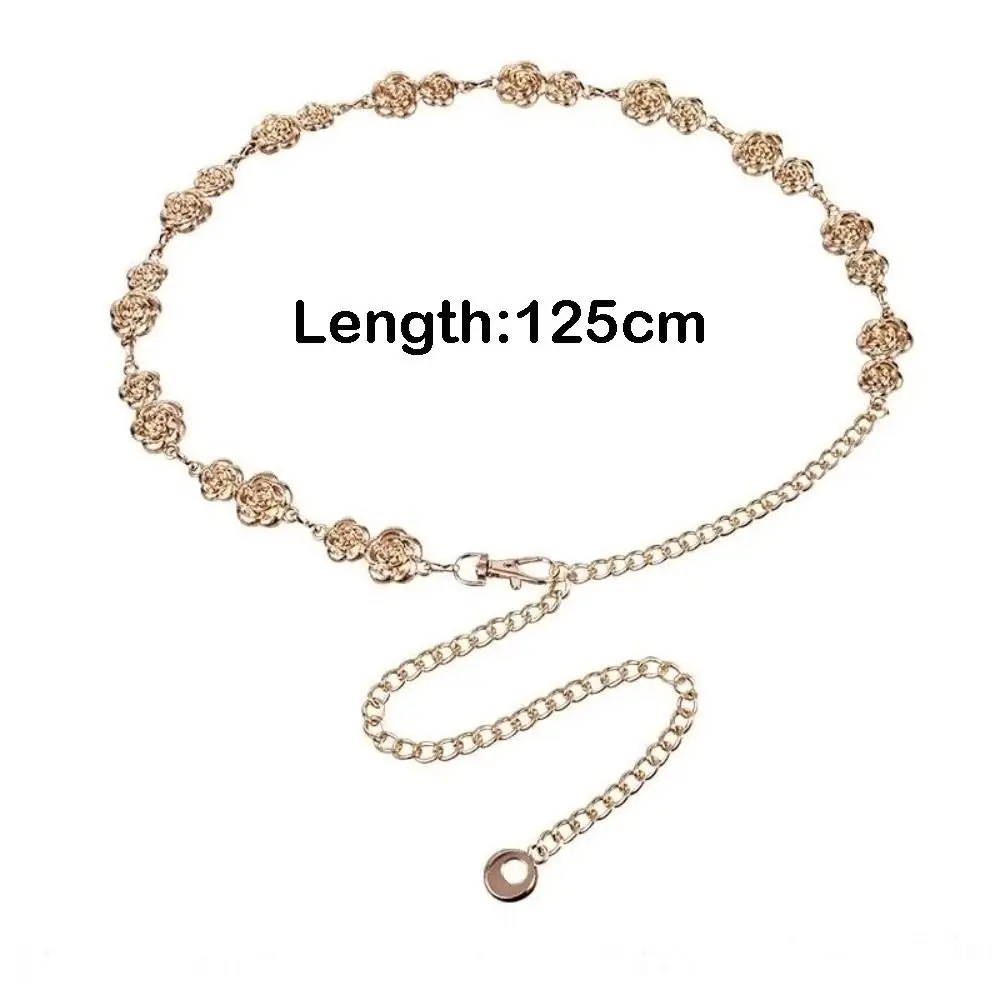 トレンディで多用途なメタルウエストチェーン ​   ゴールド/シルバー調整可能 ​ ヴィンテージウエストアクセサリー ​   レトロ ​ 装飾スカートチェーン ​   女性向け