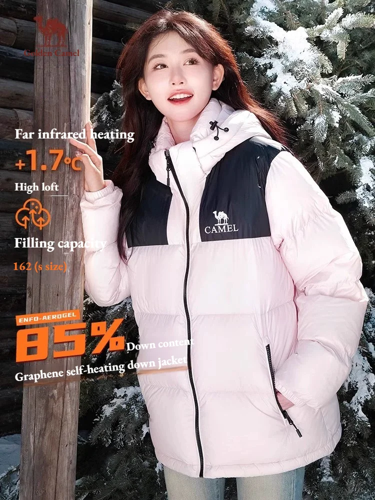 Golden Camel Winter 85% White Duck's Down Jackets Women's Warm Ultralight 600FP Hooded Men's Outdoor Camping Coat Hiking Jackets