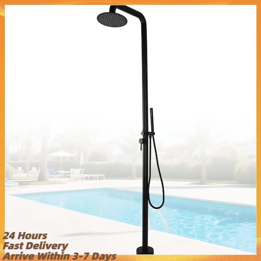 2-Function Freestanding Outdoor Shower with Handheld Sprayer Freestanding Shower Faucet for Backyard Garden/Pool/Beach Courtyard