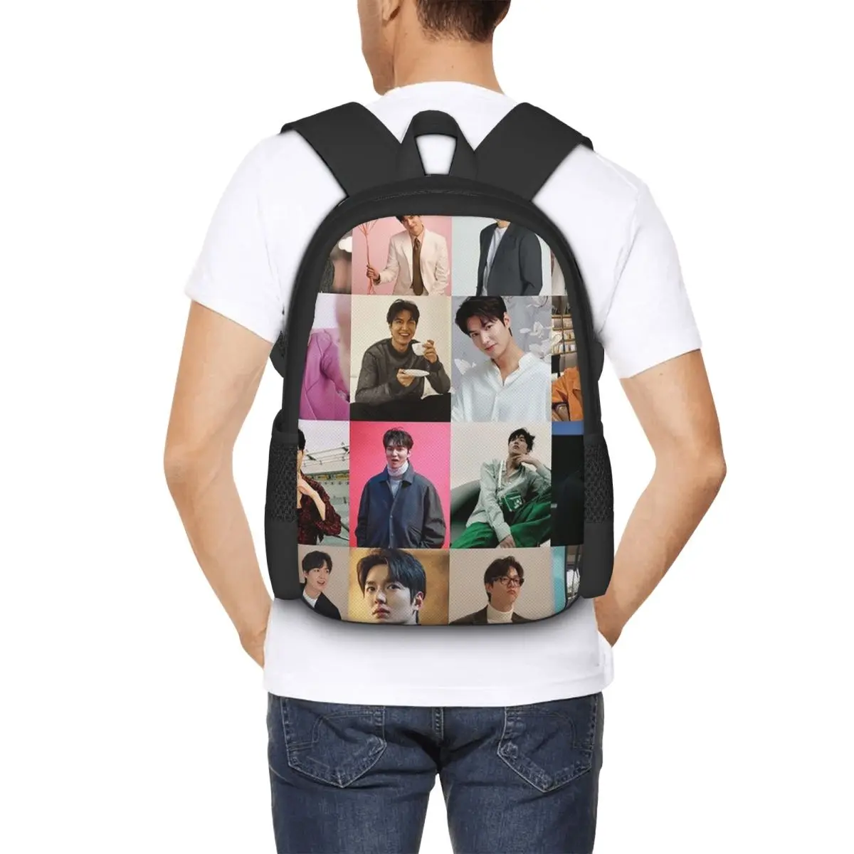 

Lee Min Ho 1 Student Backpack School Bag Hiking Travel Daypack for Boys Girls Fashion Bookbag Shoulder Bags