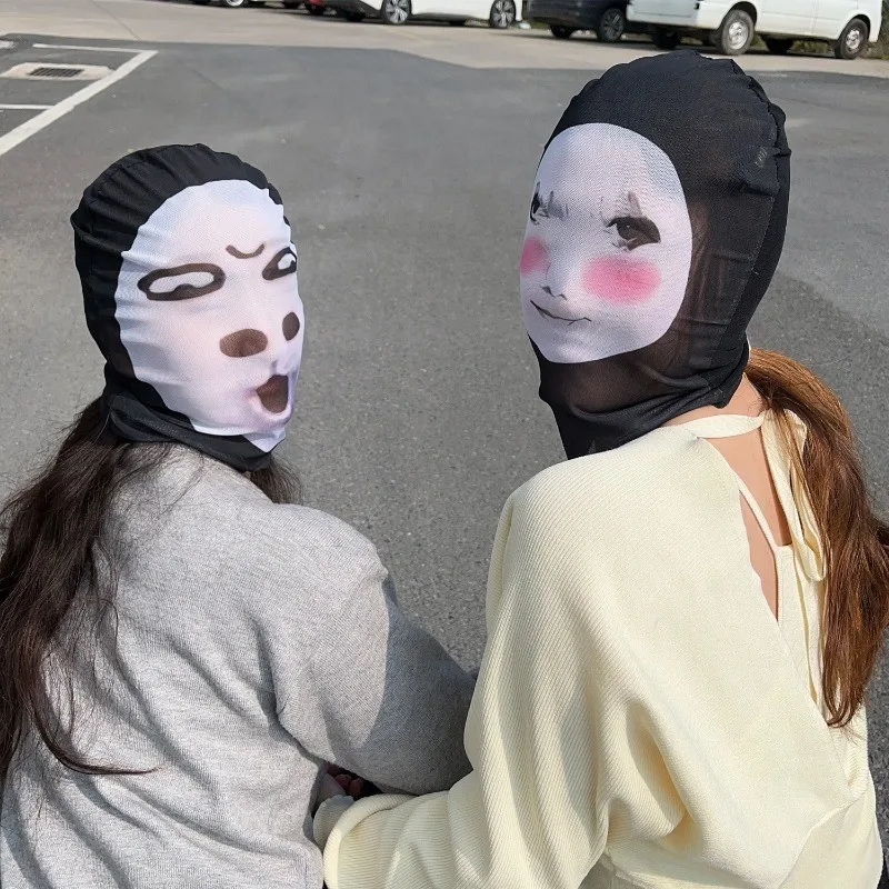 قناع وجه مضحك واقعي مطبوع ثلاثي الأبعاد، قناع وجه كامل شبكي مرن للرجال والنساء، أقنعة تنكرية لغطاء الرأس للهالوين #6
