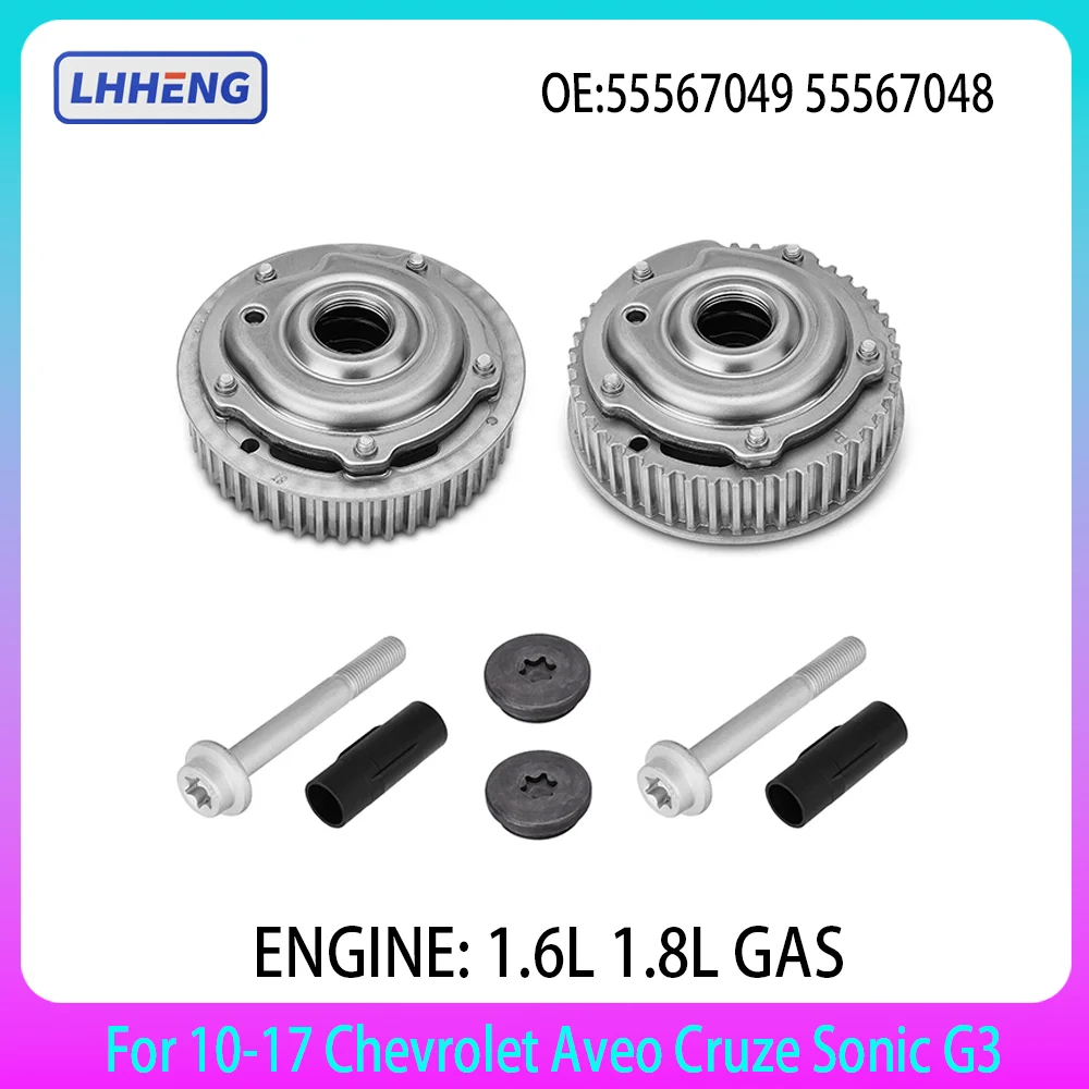 

Timing Intake & Exhaust Camshaft Sprocket Cam Phaser VVT For 10-17 Chevrolet Aveo Cruze Sonic G3 1.8 L T GAS 55567049 55567048