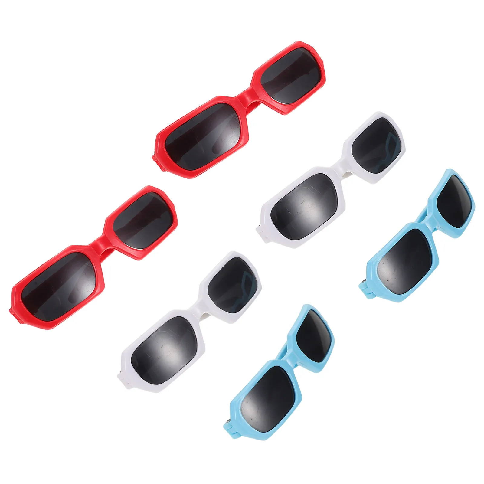 

6 шт. модных аксессуаров: солнцезащитные очки для девочек 18 дюймов, разноцветный набор, реквизит для фотосессий, летние развлечения на свежем воздухе