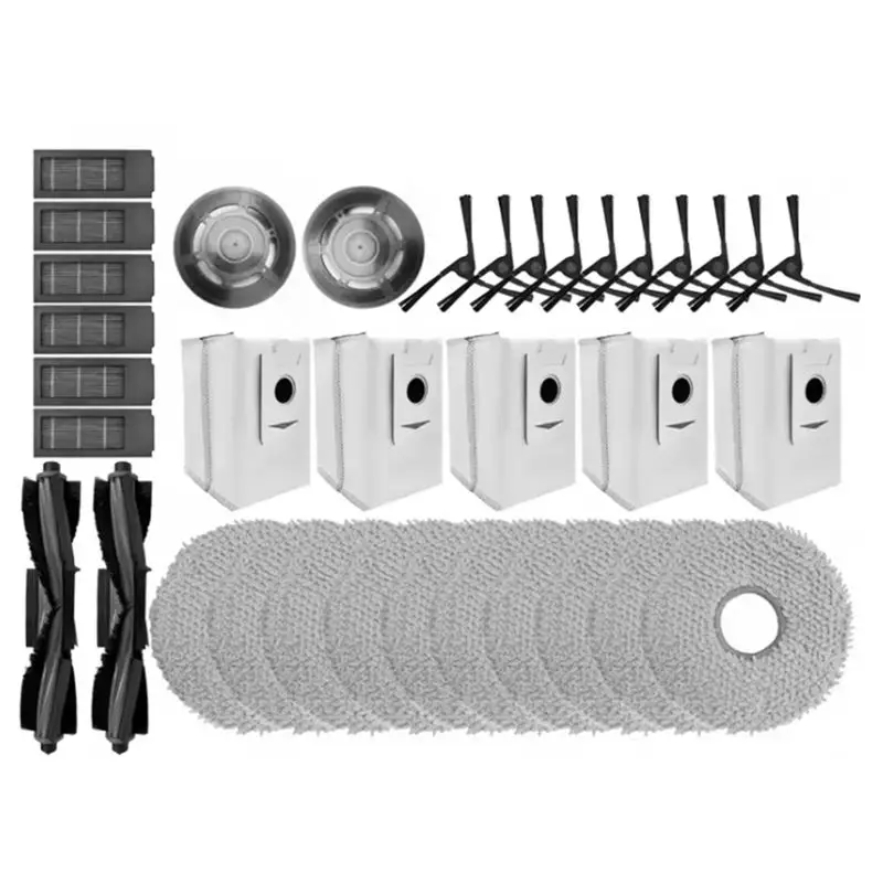 

Сменный ролик ABBK, боковая щетка, HEPA-фильтр, ткань для мытья полов и набор мешков для сбора пыли – 35 предметов для пылесосов Ecovacs Deebot X2 Omni/X2 Pro/X2.