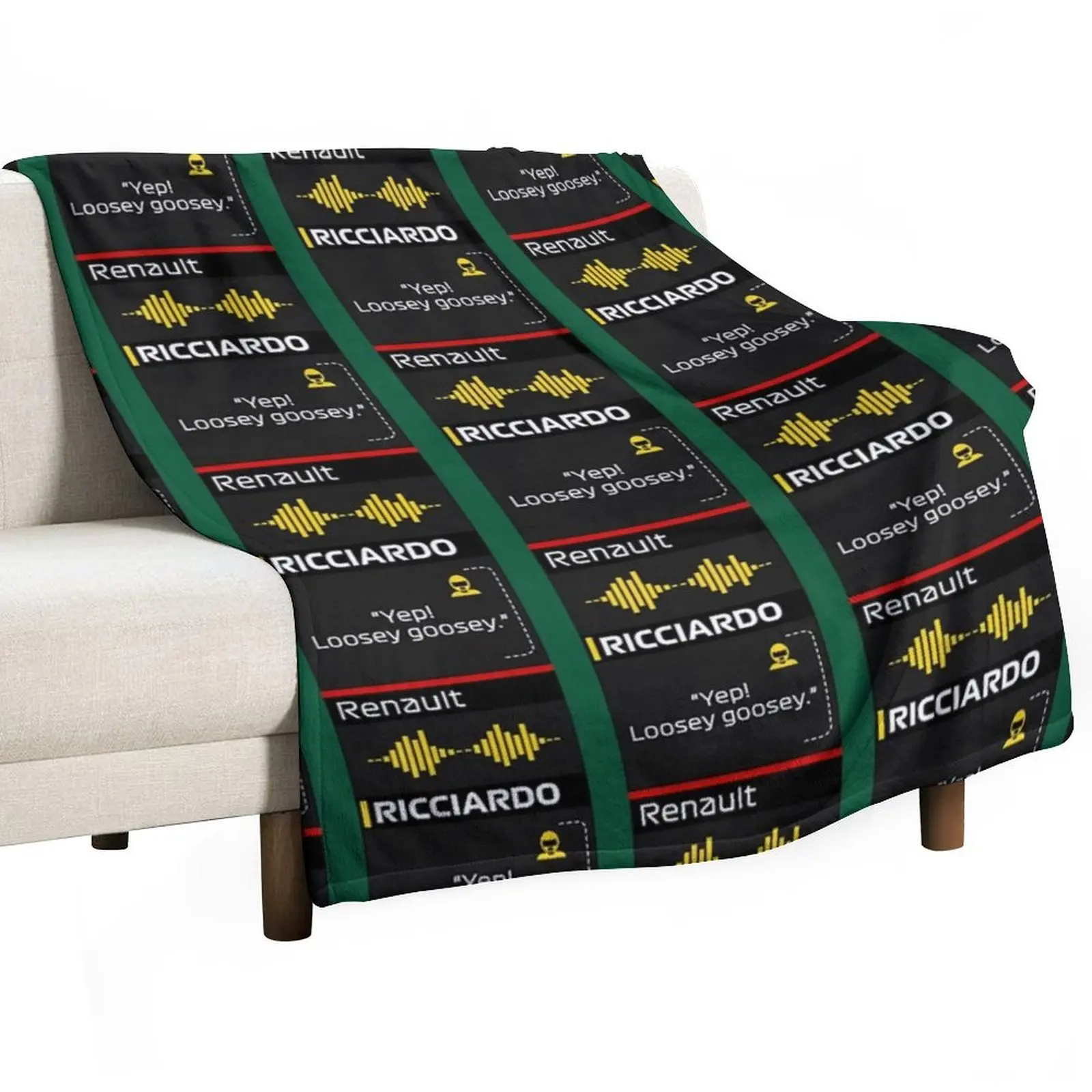 

F1 - Daniel Ricciardo - Radio Message (loosey, goosey) Throw Blanket Hairy Shaggy Cute Blankets