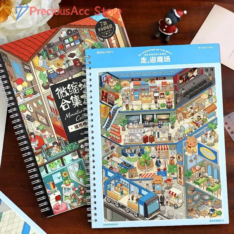 Mini Album Di Adesivi A Tema, 7 Temi, Stampa Impermeabile, Decorazione Fai-Da-Te Per Scrapbook-image