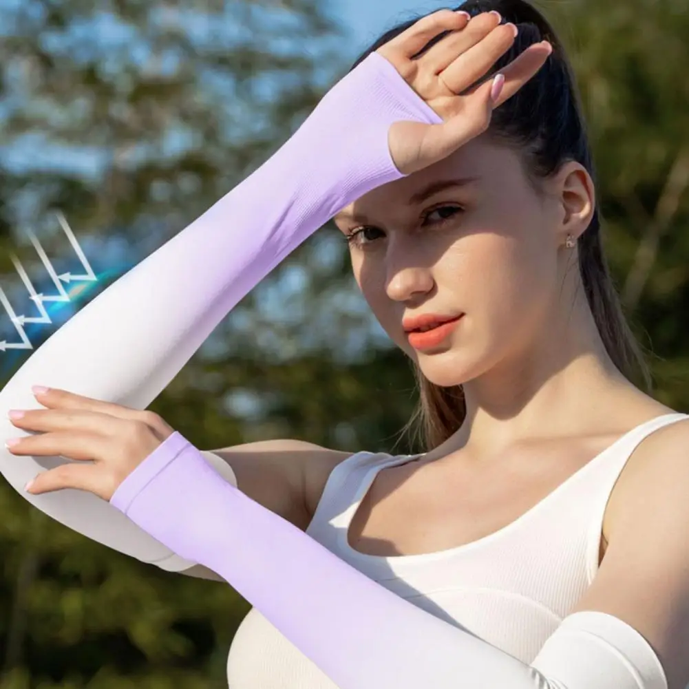 Cycling Arm Sleeves Ice Fabric Anti-UV Sunscreen Running Cycling Sleeve Outdoor Sport Cycling  & Fishing Outdoor Adventures ﻿