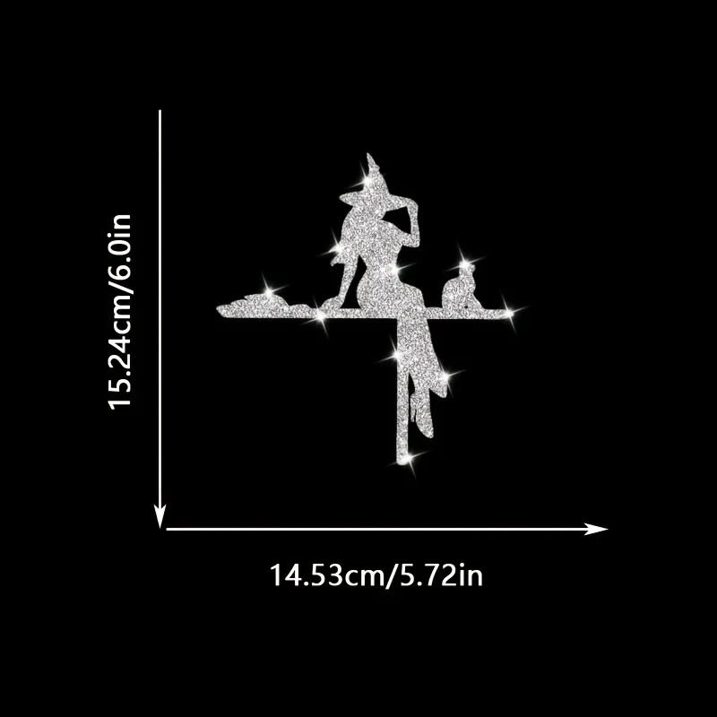 Cat Riding a Broomstick Car Sticker Wall Sticker Window Sticker