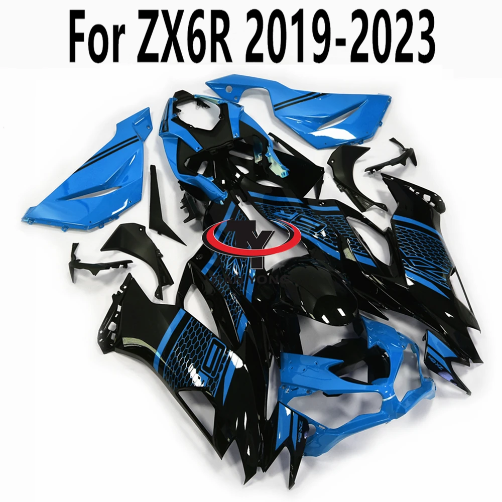 

Blue black mesh print Motorcycle For ZX6R ZX 6R 2019 2020 2021 2022 2023 2024 636 Full Fairing Kit Bodywork Cowling Injection