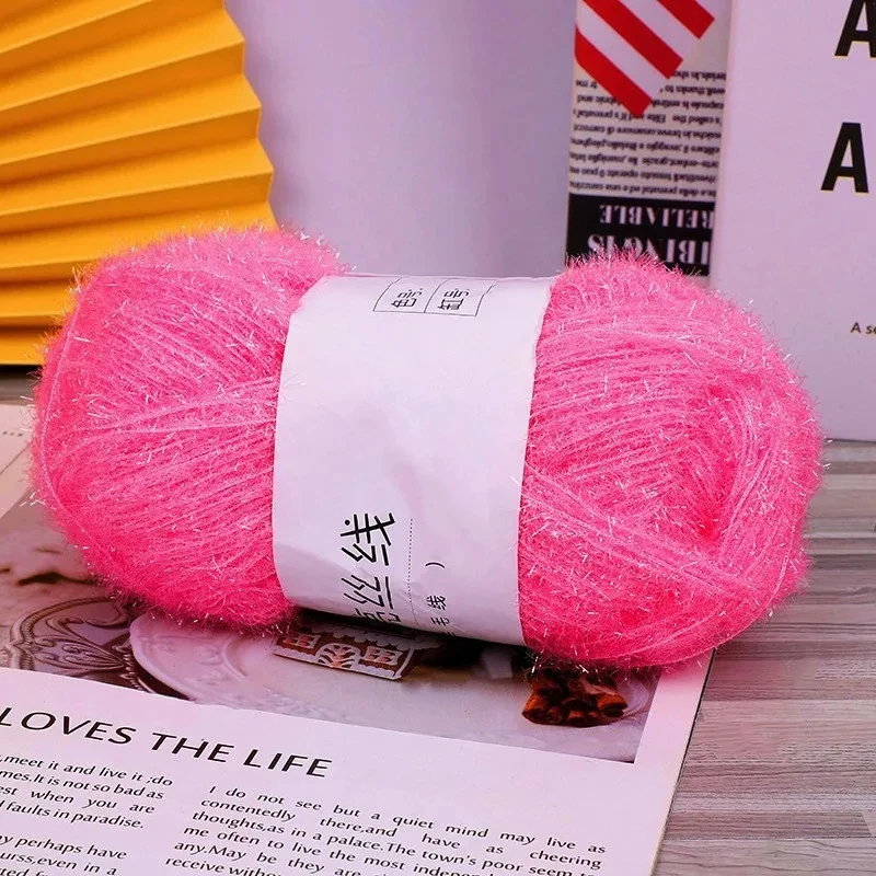 50g Shiny Dishcloths Yarn 100% Polyester Glass Silk Pastel Scrubby Yarn for Crocheting Weaving Handmade Craft
