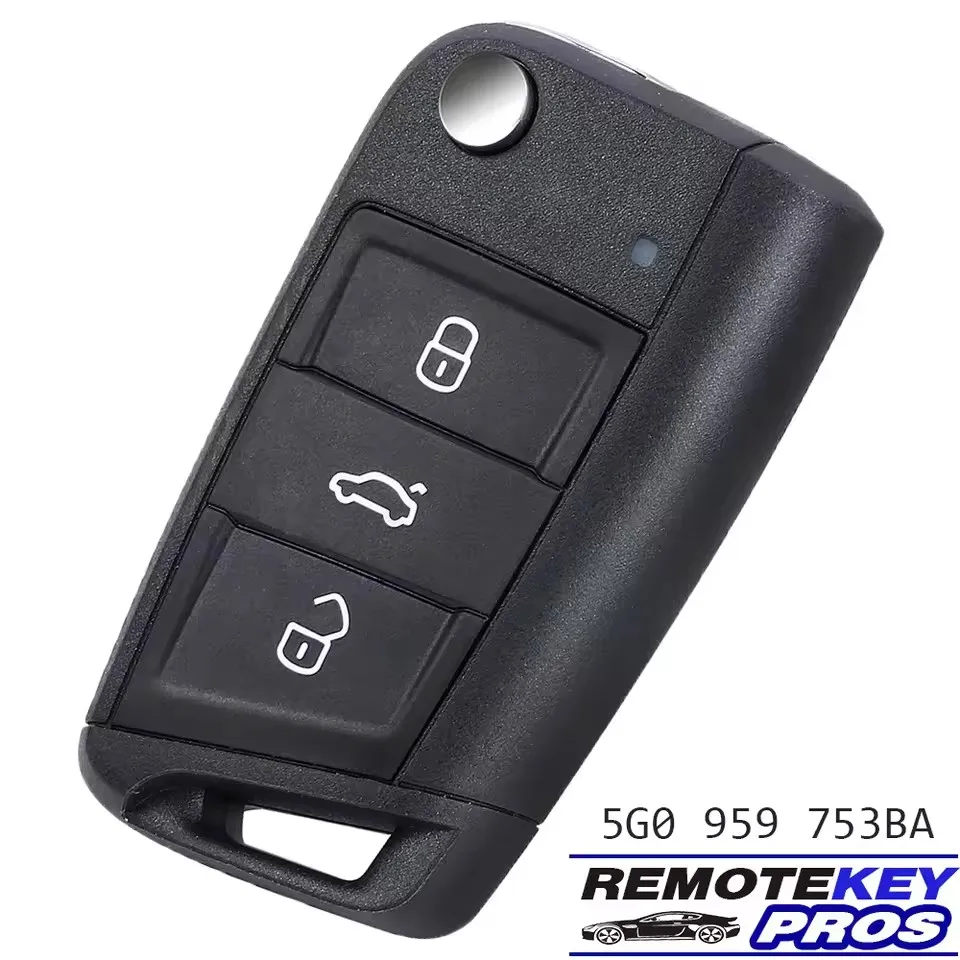 DIYKEY 5G0959752BB,5G0959753BA Flip Remote Key 434MHz MQB Chip for Volkswagen VW Golf 7 MK7 for Skoda Octavia A7 for Seat Fob