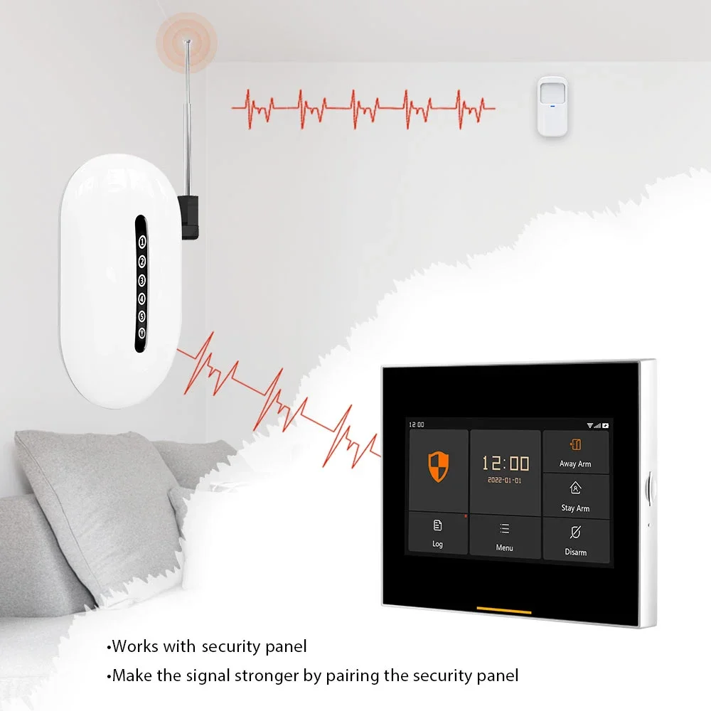 ACJ 433MHz Signal Extender Long Range Booster Strong Signal Barrier-free Through Walls For Home Alarm Security System