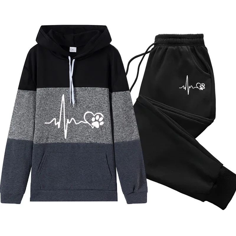 

Women's Tracksuit Casual Autumn Winter Quality Color Block Women Jogging Daily Single Piece Sweatshirt Sweatpant Pullover Hooded