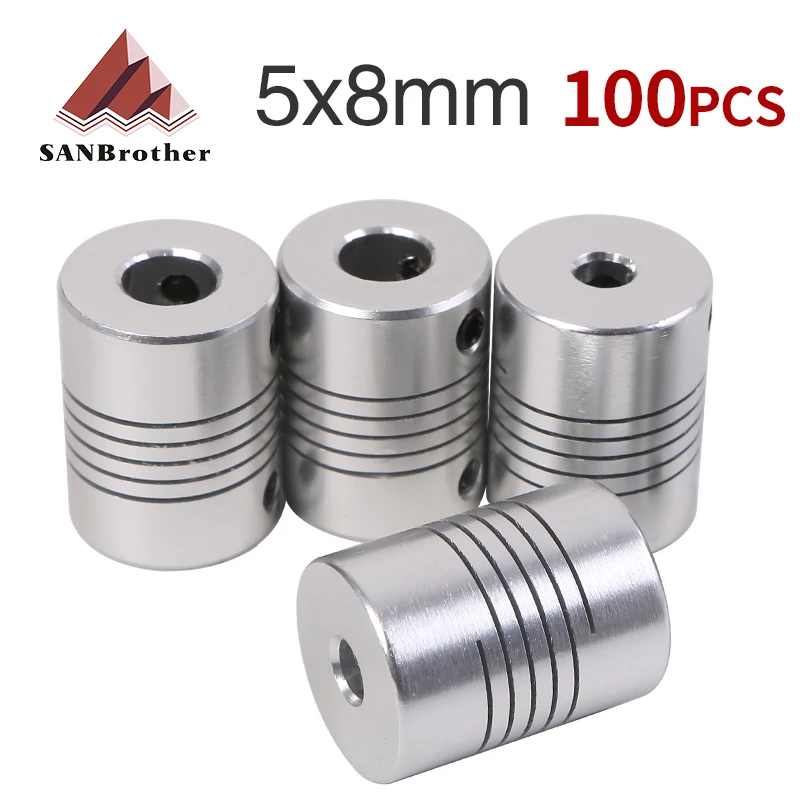 

100PCS D19L25 5x8mm Aluminium CNC Motor Jaw Shaft Coupler Flexible Coupling OD 19x25mm