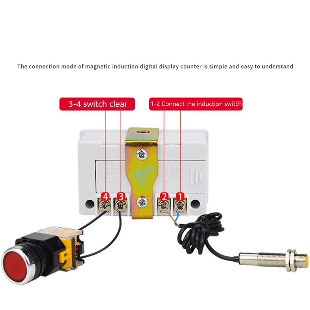 BEM5C Electronic Counter with Magnetic Induction and 5 Digit Display Designed for Machinery with Rotating Actions