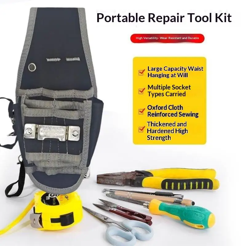 1Pcs Multifunctional Pocket Waist Pack Simple Waist-Hung Tool Bag Drill Storage Bag For Electrician Repair