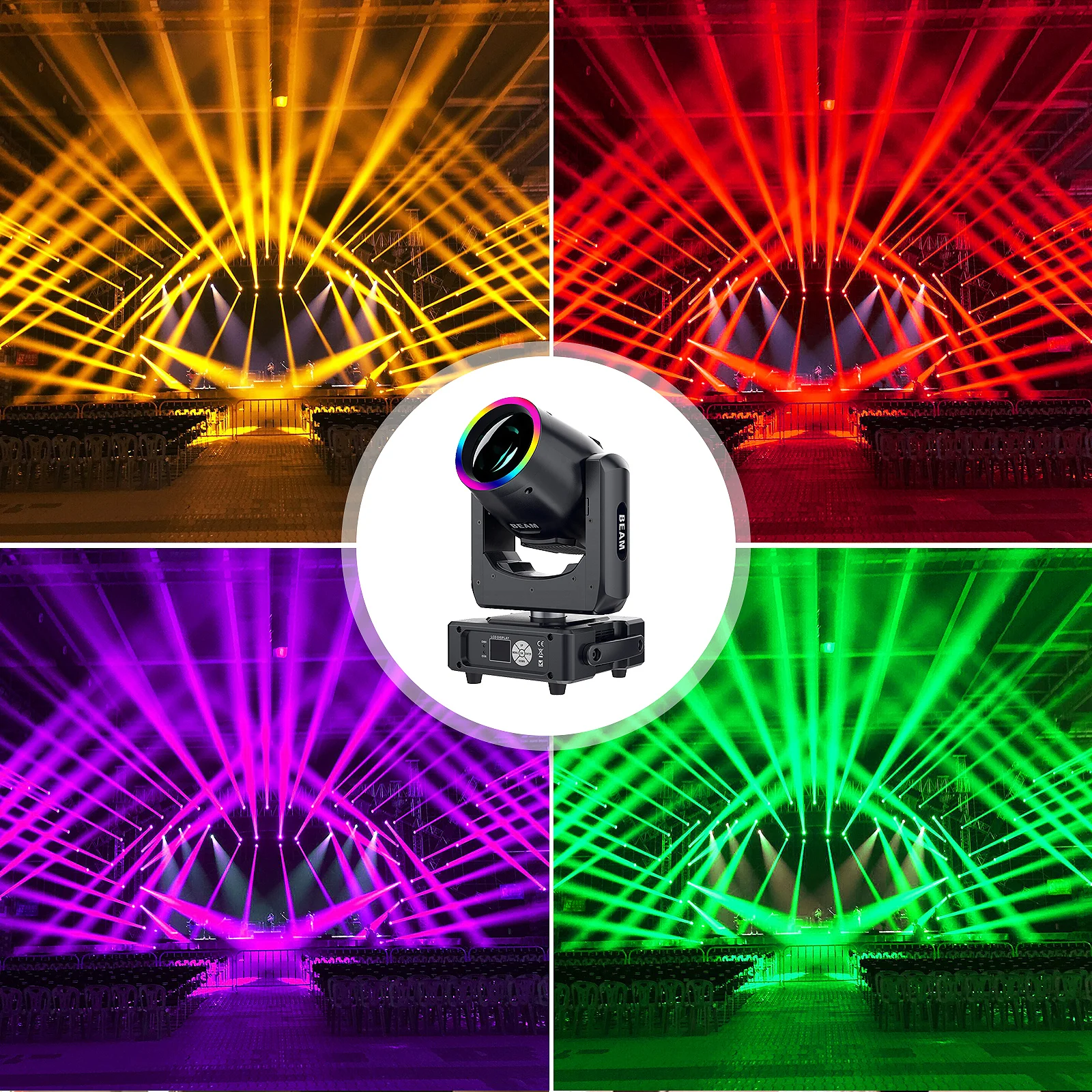 High Brightness 230W Steel Gun 18 Prism Gobo Spot Stage Effect Pattern Moving Head Beam Light