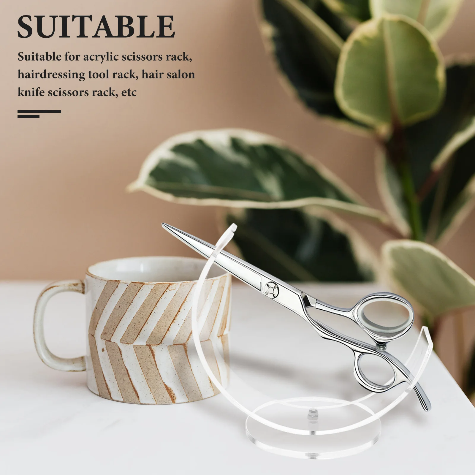 

Acrylic Scissor Stand Durable Transparent Holder Hair Salon Decorative Frame Simple Bracket Multi-function Rack Anti-skid Design