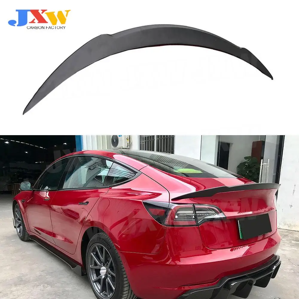 

Car Rear Trunk Wing Spoiler For Tesla model 3 2017-2019 Rear Trunk Boot Lip Wing Spoiler R Style Acessaries