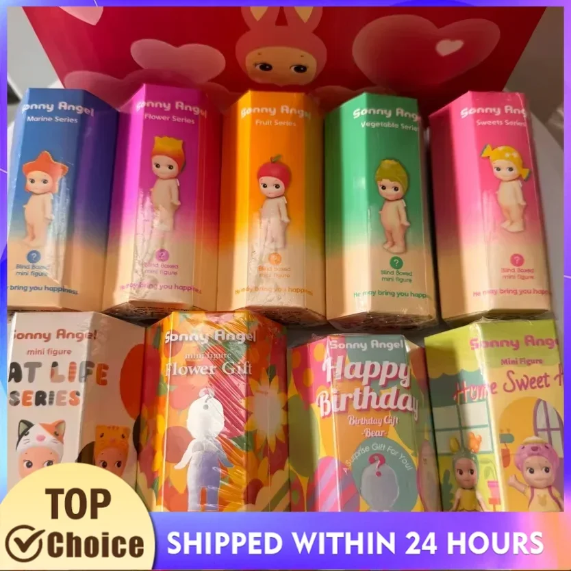 Sonny Angel 2024 nueva colección de cajas ciegas misteriosas Halloween Navidad regalo de cumpleaños pastel Kawaii figura de moda juguetes lindo hogar