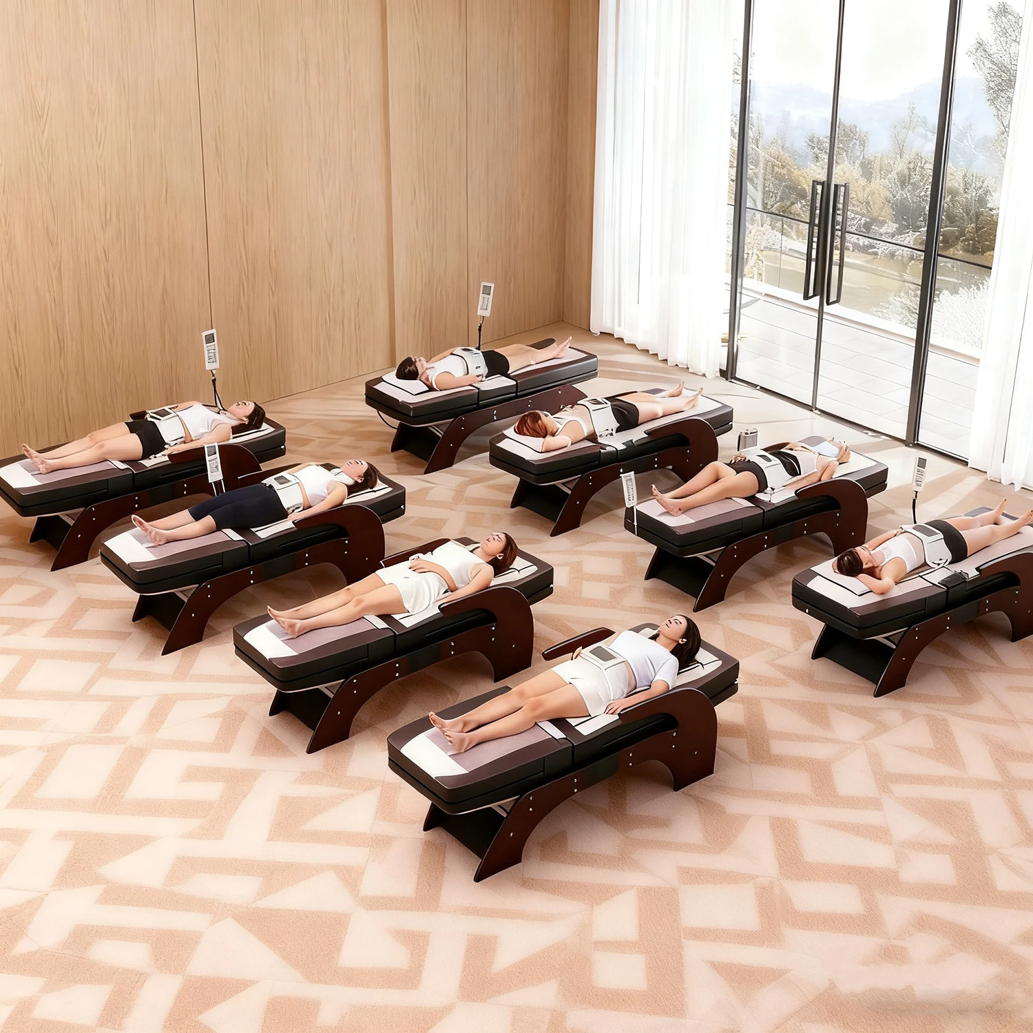 New Spa Beauty Therapy Infrared Heated Health Care Spine Full Body Jade Rolling Robotic Massage Bed for Saving Manual Labor Cost