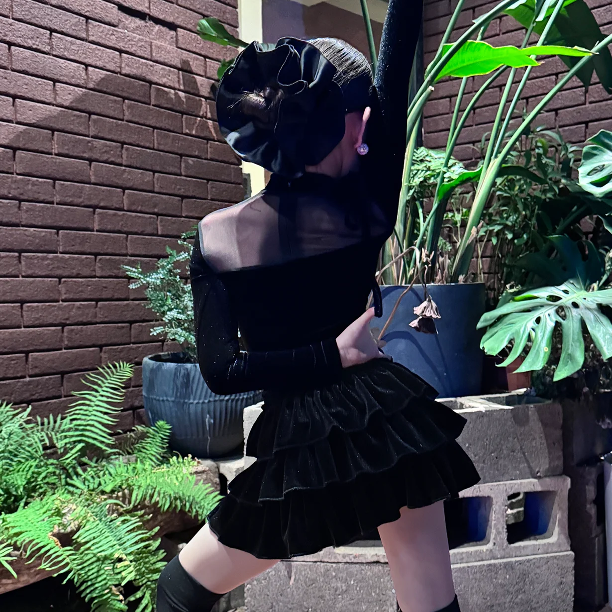 Trajes de baile latino para niñas, faldas deslizantes de manga larga, traje Chacha Rumba Tango, ropa latina XH3963, novedad de 2026