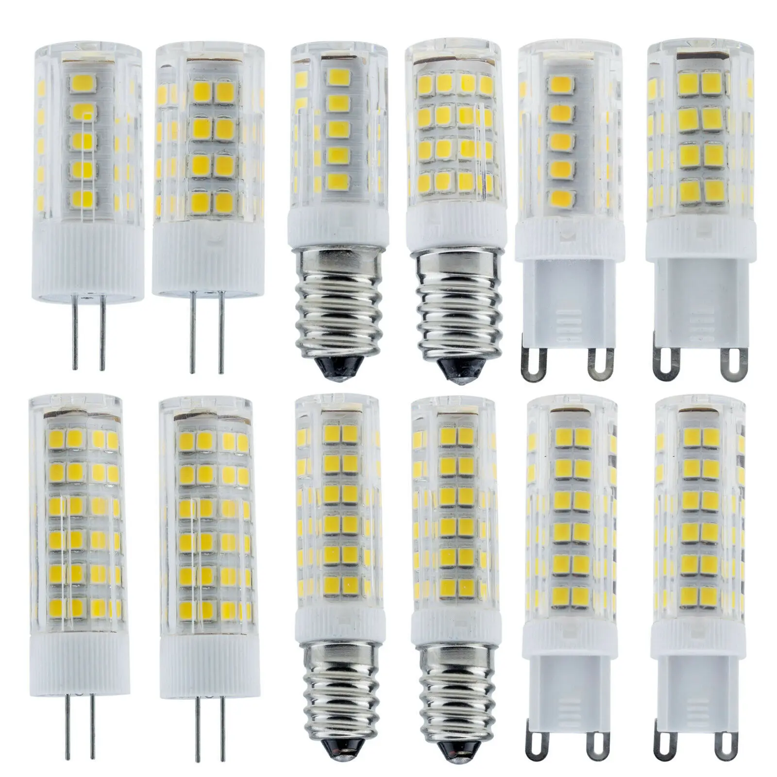 

10Pcs G9 LED Lamp 5W 8W 12W G4 E14 Ceramics LED Corn Bulb Capsule Crystal Mini Chandelier Lights