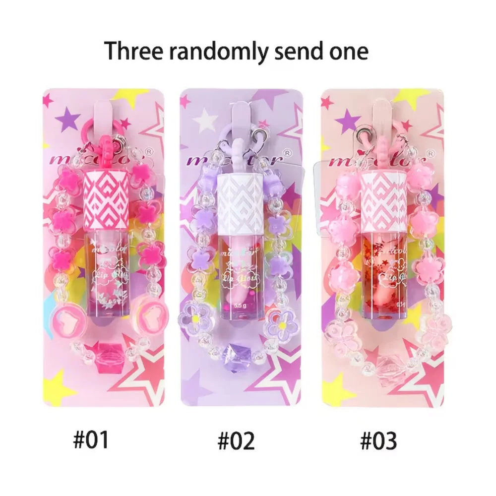 زيت شفاه مرطب محمول مع قلادة - ملمع شفاه مغذي، إعادة تطبيق محمولة، لطيف ومريح، ملمع شفاه محمول