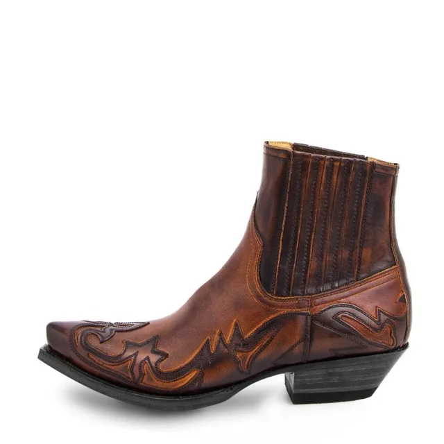 2023 Western Cowboy Boots For Men Women Size 35-48 Embroidery Design Pointed Shoes Męskie buty za kostkę Unisex Skórzane buty
