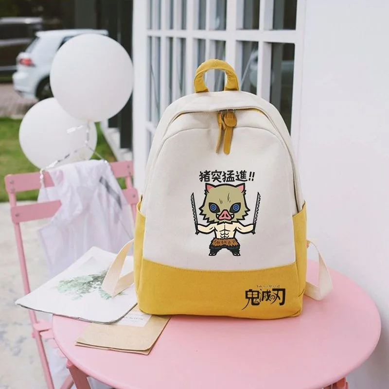 Demon Slayer Tanjiro Kamado Giyu Tomioka Agatsuma Zenitsu Backpack Anime Peripheral Cute Cartoon Large Capacity School Bag Kawai