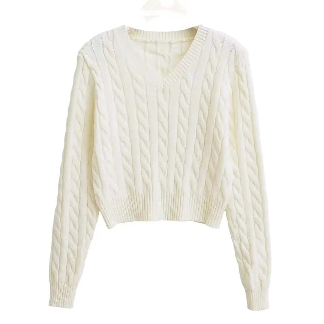 Slim Fit V-Ne Lange Sve Gebreide Trui Dames ort Sle Pullover Casual Faion Lente Herfst Nieuwe collectie