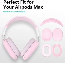 Juego de tres piezas de funda protectora de silicona adecuada para auriculares Airpods Max, accesorios de cubierta de silicona, fundas anticaídas y suaves