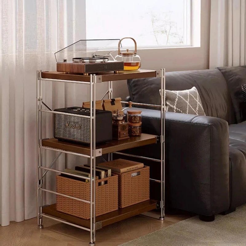 Wooden Storage Rack Adjustable Height Storage Holders Multi-functional Kitchen Balcony Organize Rack Organization Accessories